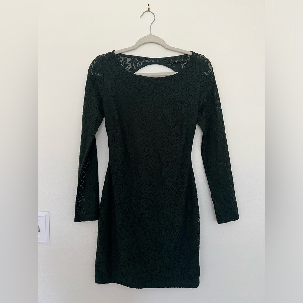 Zara green lace dress size M